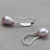 Real natural pearl earrings for women 925 silver white pearl drop earring