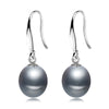 Real natural pearl earrings for women 925 silver white pearl drop earring