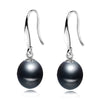 Real natural pearl earrings for women 925 silver white pearl drop earring