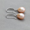 Real natural pearl earrings for women 925 silver white pearl drop earring
