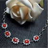 Real ruby bracelet Free shipping Natural and real ruby Chain bracelet 925 sterling silver 4*6mm 5pcs