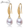 Real wedding natural pearl earrings for women,925 sterling silver water drop earrings pearl party gift