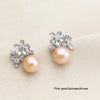 Real white grey unusual flower silver earrings 925 with pearls,fashion black pearl earrings woman