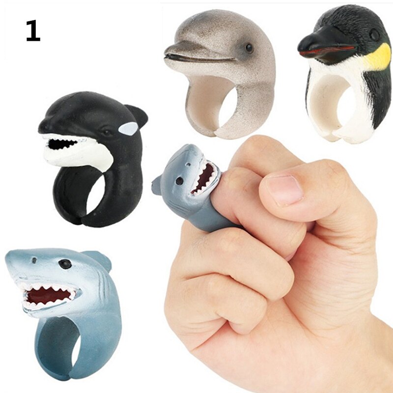 Realistic Wild Animals Figure Rings Learning Party Favors Toys For Boys Girls