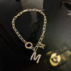 Rectangle Geometric Pendant Bamboo Chain Necklace Pearl Punk Clavicle Chain for Women Men Jewelry