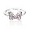 Red CZ Stone Bow Rings DIY Fashion Jewelry Newest 100% 925 Sterling Silver Ring European Women style DIY fine jewelry making