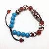 Red Chalcedony Ajustable Bracelet 21 Eyes Dzi Bead Amulet with Turquoise Beads High Quality Bracelet Bring Good Luck