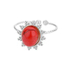 Red Circle Opal Rings for Women Stainless Steel Open Adjustable Gold Color Finger Ring 2023 Trend Jewelry anillos mujer