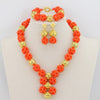 Red Coral African Beads Jewelry Set Nigerian Wedding Bridal Necklace Jewelry Set Unique Jewerly Sets   CJ371