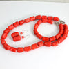 Red Coral African Beads Jewelry Set Nigerian Wedding Bridal Necklace Jewelry Set Unique Jewerly Sets   CJ371