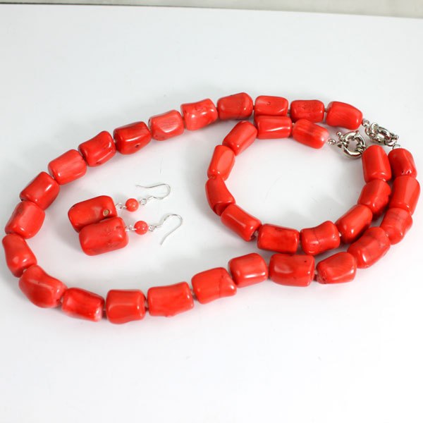 Red Coral African Beads Jewelry Set Nigerian Wedding Bridal Necklace Jewelry Set Unique Jewerly Sets   CJ371