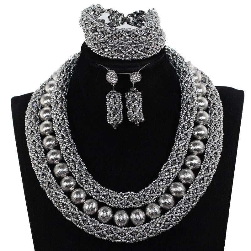 Red Coral Jewelry Sets for Women Fantastic Red and Gold Nigerian Wedding Gift Coral Bead Necklace Jewelry Set for Brides GA513