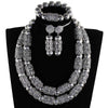 Red Coral Jewelry Sets for Women Fantastic Red and Gold Nigerian Wedding Gift Coral Bead Necklace Jewelry Set for Brides GA513