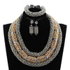 Red Coral Jewelry Sets for Women Fantastic Red and Gold Nigerian Wedding Gift Coral Bead Necklace Jewelry Set for Brides GA513
