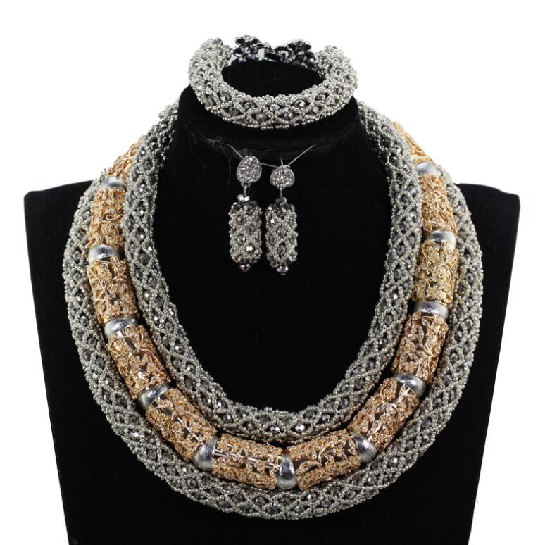 Red Coral Jewelry Sets for Women Fantastic Red and Gold Nigerian Wedding Gift Coral Bead Necklace Jewelry Set for Brides GA513