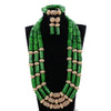 Red Coral Jewelry Sets for Women Fantastic Red and Gold Nigerian Wedding Gift Coral Bead Necklace Jewelry Set for Brides GA513