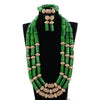Red Coral Jewelry Sets for Women Fantastic Red and Gold Nigerian Wedding Gift Coral Bead Necklace Jewelry Set for Brides GA513