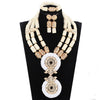 Red Coral Jewelry Sets for Women Fantastic Red and Gold Nigerian Wedding Gift Coral Bead Necklace Jewelry Set for Brides GA513