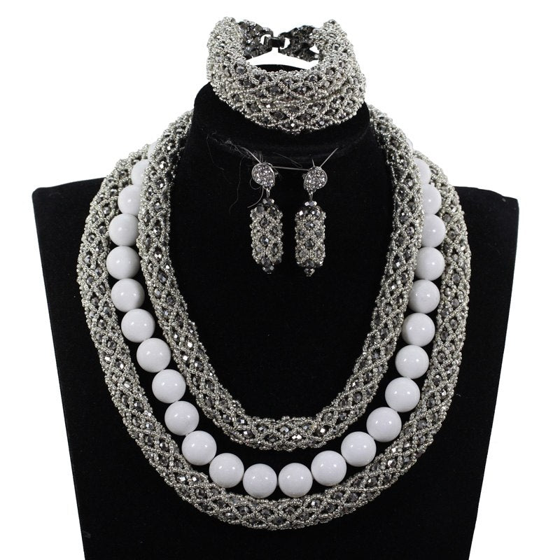 Red Coral Jewelry Sets for Women Fantastic Red and Gold Nigerian Wedding Gift Coral Bead Necklace Jewelry Set for Brides GA513