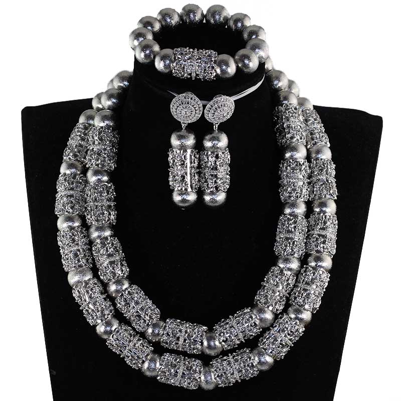 Red Coral Jewelry Sets for Women Fantastic Red and Gold Nigerian Wedding Gift Coral Bead Necklace Jewelry Set for Brides GA513