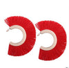 Red Cotton Fringe Earrings Fashion Tassel Drop Dangle Earrings Vintage Ethnic Boho Statement Jewelry For Women big large earing