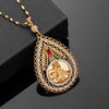 Red Crystal Allah Pendant and Necklaces for Women Middle East Islam Muslims Jewelry Arab Gifts Middle East Jewelry