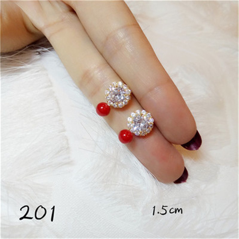 Red Pearls Drop Earrings For Women Aretes Vintage Bijoux Bridal S925 Sterling Silver Jewelry Best Christmas Gift