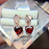 Red Garnet 6mm Birthstone Stud Earrings Solid 925 Sterling Silver Jewelry Fashion Girl Birthd Gift