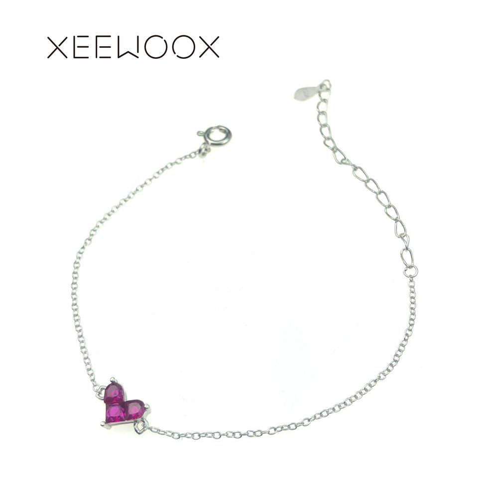 Red Heart Be Moved Natural Stone Charm Bracelet 925 Sterling Silver Creative Fine Jewelry Gift Fashion Week Designer