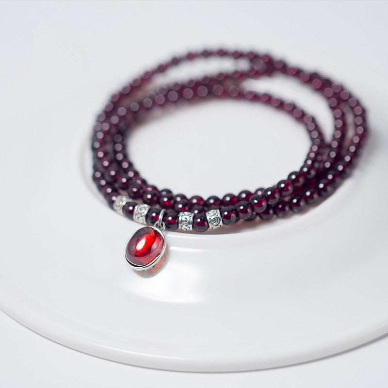 Red Natural Garnet Bracelets Vintage Big Size Red Oval Ruby Pendant Bracelet LAN CAI Customized Elegant Fine Jewelry for Women