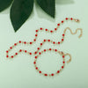 Red Pink Black Green Crystal Beads Chain Necklaces Bracelets for Woman Jewelry Set Wedding Party Jewelry Gifts 2022 New