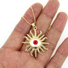 Red Pink Blue Green Eye Necklace Men's and Women's All-Match Pendant in 2022