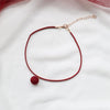 Red Series Velvet Tiny Heart Pendants Chokers Necklaces Red Wine Flower embroidery Neck Charm Necklace Lace Choker Women Jewelry