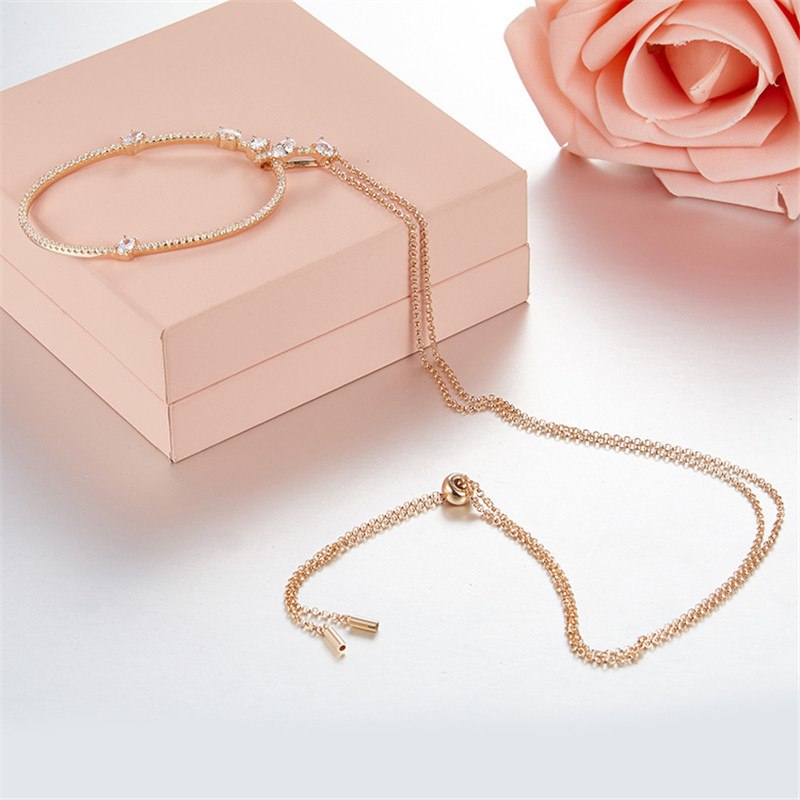 Brand 65CM Adjustable Long Chain 925 Sterling Silver Necklace Pendant Fine Jewelry For Women Punk Circle Necklace Bff