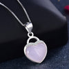 Brand 925 Sterling Silver Women Necklace Fine Jewelry Fashion Romantic Crystal Heart Shape Pendant Necklace With Box