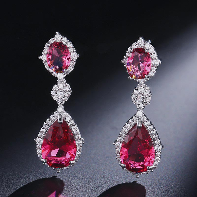 Brand Fashion Dangle Earrings jewelry High Quality AAA Cubic Zircon Classic Teardrop Earrings For Women Gift In Box