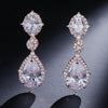 Brand Fashion Dangle Earrings jewelry High Quality AAA Cubic Zircon Classic Teardrop Earrings For Women Gift In Box
