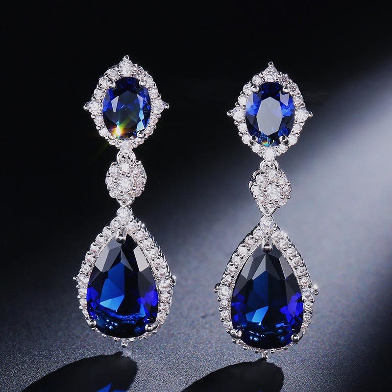 Brand Fashion Dangle Earrings jewelry High Quality AAA Cubic Zircon Classic Teardrop Earrings For Women Gift In Box