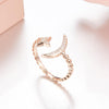 Brand Fashion Simple Adjustable Rings For Women Box Package 925 Sterling Silver Moon and Star Ring Fine Jewelry