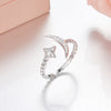 Brand Fashion Simple Adjustable Rings For Women Box Package 925 Sterling Silver Moon and Star Ring Fine Jewelry