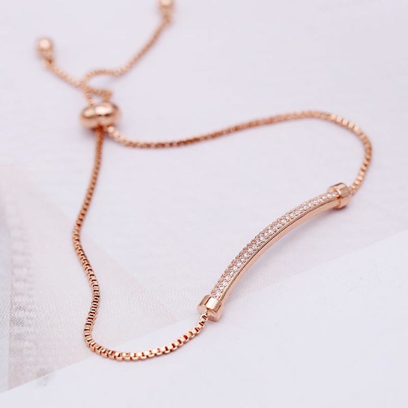 Brand High Quality Adjustable Chain Fashion Simple Bracelet For Woman New Year Gift Hand Jewelry Drop Shipping in Box
