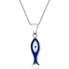 Brand New Arrival Box Package 925 Sterling Silver Fine Jewelry Enamel Fish Pendant Necklace Drop Shipping