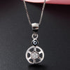 Brand Women Silver Necklace 925 Fine Jewelry Fashion Simple Enamel Round Pendant Necklace With Box Dropshipping