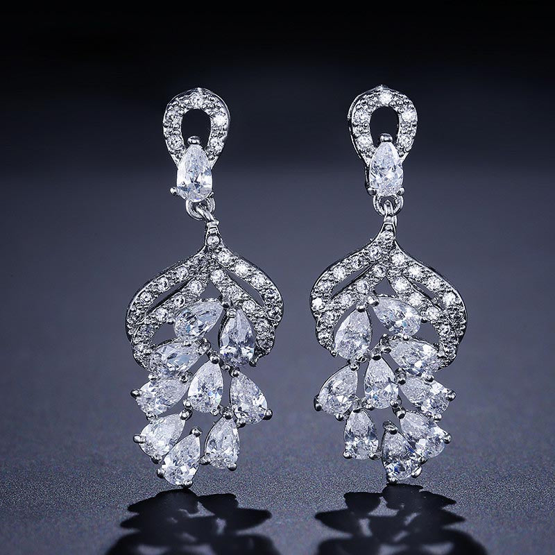 Elegant AAA Cubic Zirconia Drop Earrings For Women Wedding Bridesmaids Earring Oorbellen