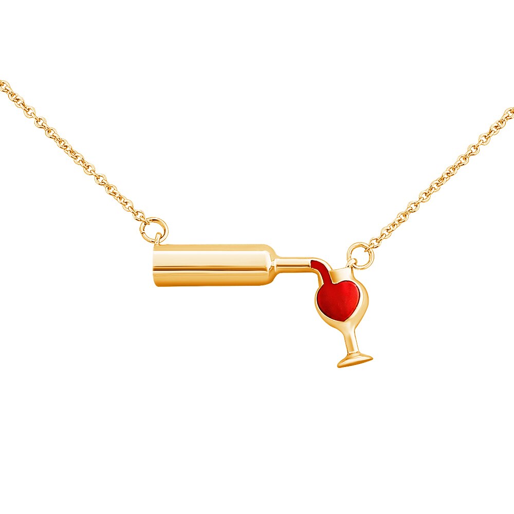 Red Wine Glass Pendant Necklace