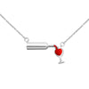 Red Wine Glass Pendant Necklace