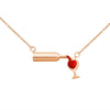 Red Wine Glass Pendant Necklace