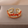 Red Zircon Rings for Women  Stainless Steel Ring 2023 Trend Romantic Wedding Aesthetic Jewelry Christmas Gifts anillos