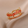 Red Zircon Rings for Women  Stainless Steel Ring 2023 Trend Romantic Wedding Aesthetic Jewelry Christmas Gifts anillos