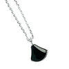 Red or black agate skrit pendant necklace in sterling silver for women 42cm and 45cm adjustable fine silver jewelry